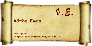 Vörös Emma névjegykártya